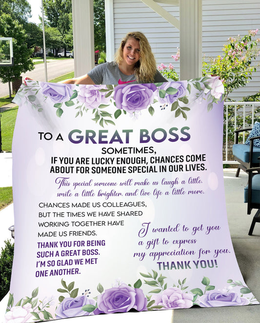 To A Great Boss Fleece Blanket