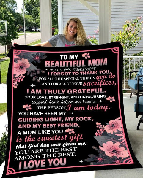 To My Beautiful Mom Blanket