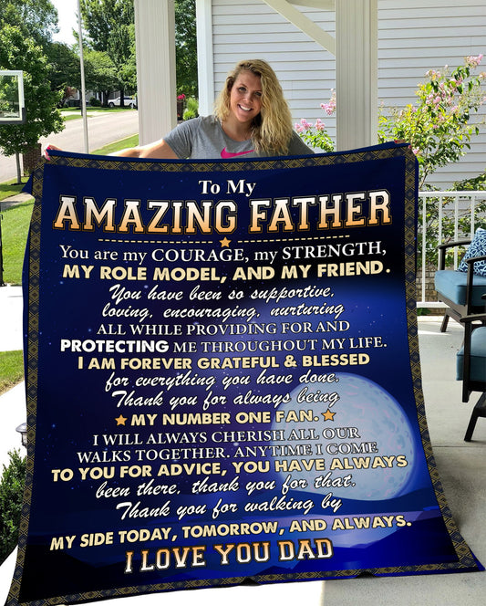 To An Amazing Father Fleece Blanket