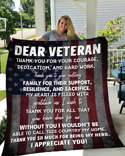 Dear Veteran Fleece Blanket