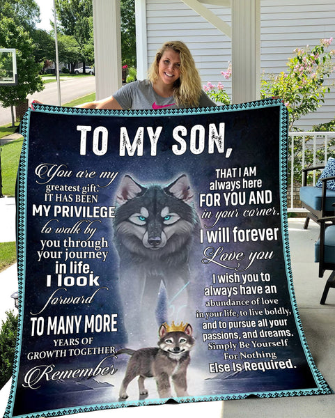 To My Son Fleece Blanket