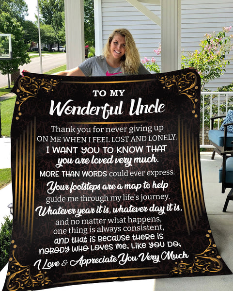 To My Wonderful Uncle Fleece Blanket