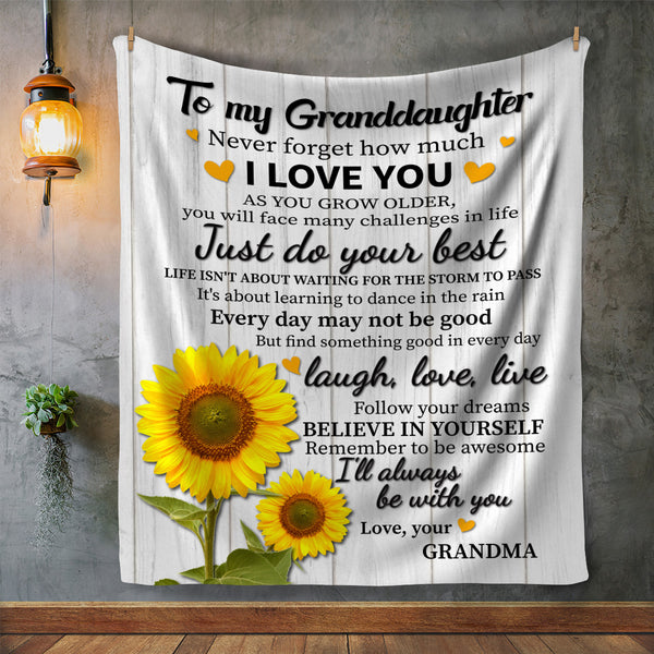 To My Granddaughter Blanket