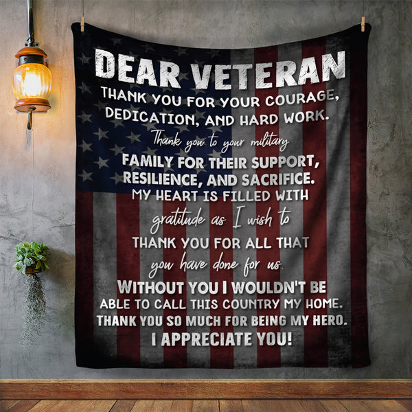 Dear Veteran Fleece Blanket