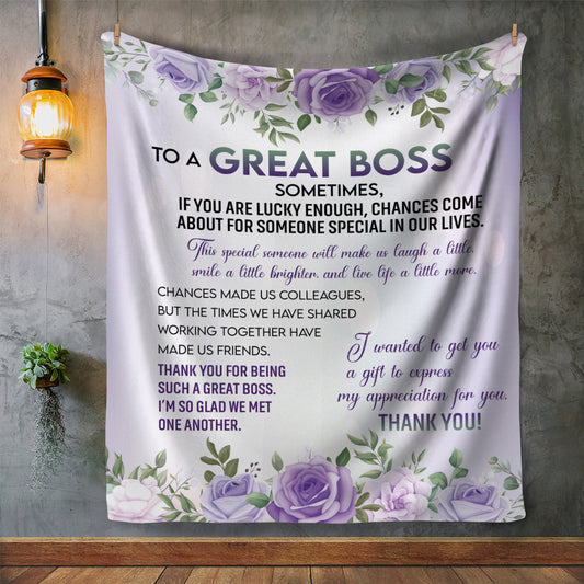 To A Great Boss Fleece Blanket