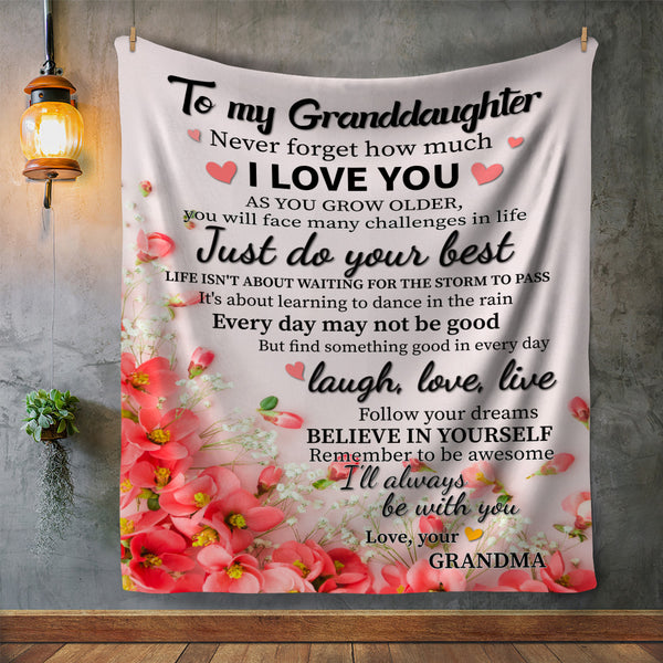 To My Granddaughter Blanket