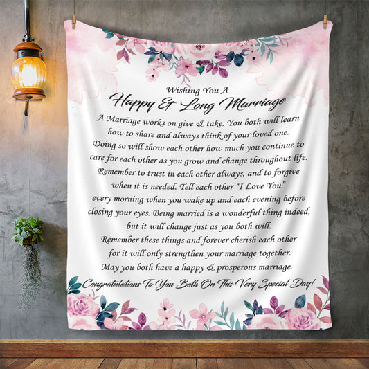 Wishing You A Happy & Long Marriage Fleece Blanket