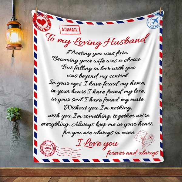 To My Loving Husband Blanket