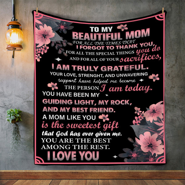 To My Beautiful Mom Blanket