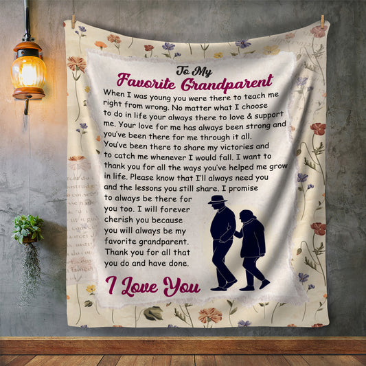 To My Favorite Grandparent Fleece Blanket