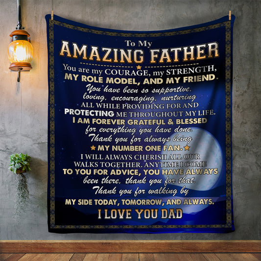 To An Amazing Father Fleece Blanket