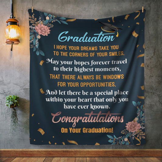 Graduation Fleece Blanket