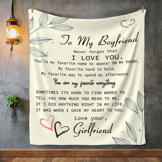 To My Boyfriend Fleece Blanket