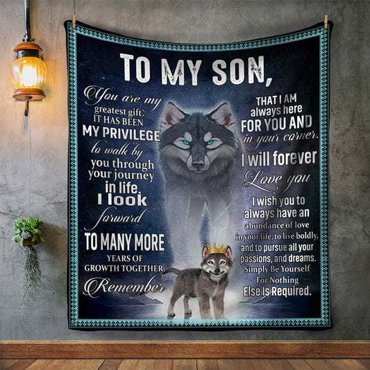 To My Son Fleece Blanket