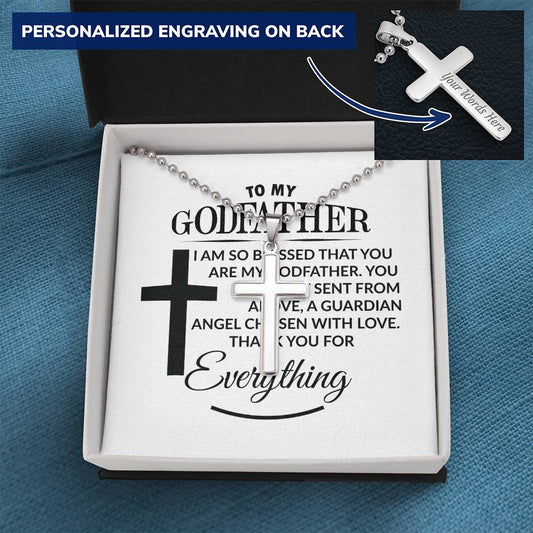 To My Godfather | Personalized Cross Necklace