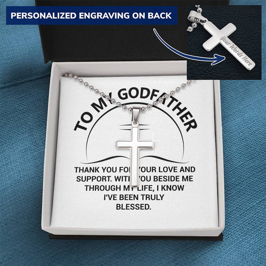 To My Godfather | Personalized Cross Necklace