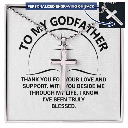 To My Godfather | Personalized Cross Necklace