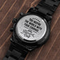 Happy Veterans Day | You Inspire The World | Engraved Design Black Chronograph Watch