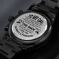 To My Dad | I Love You Always & Forever | Engraved Design Black Chronograph Watch
