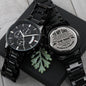 To My Dad | I Love You Always & Forever | Engraved Design Black Chronograph Watch