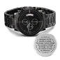 Serenity Prayer | Engraved Design Black Chronograph Watch