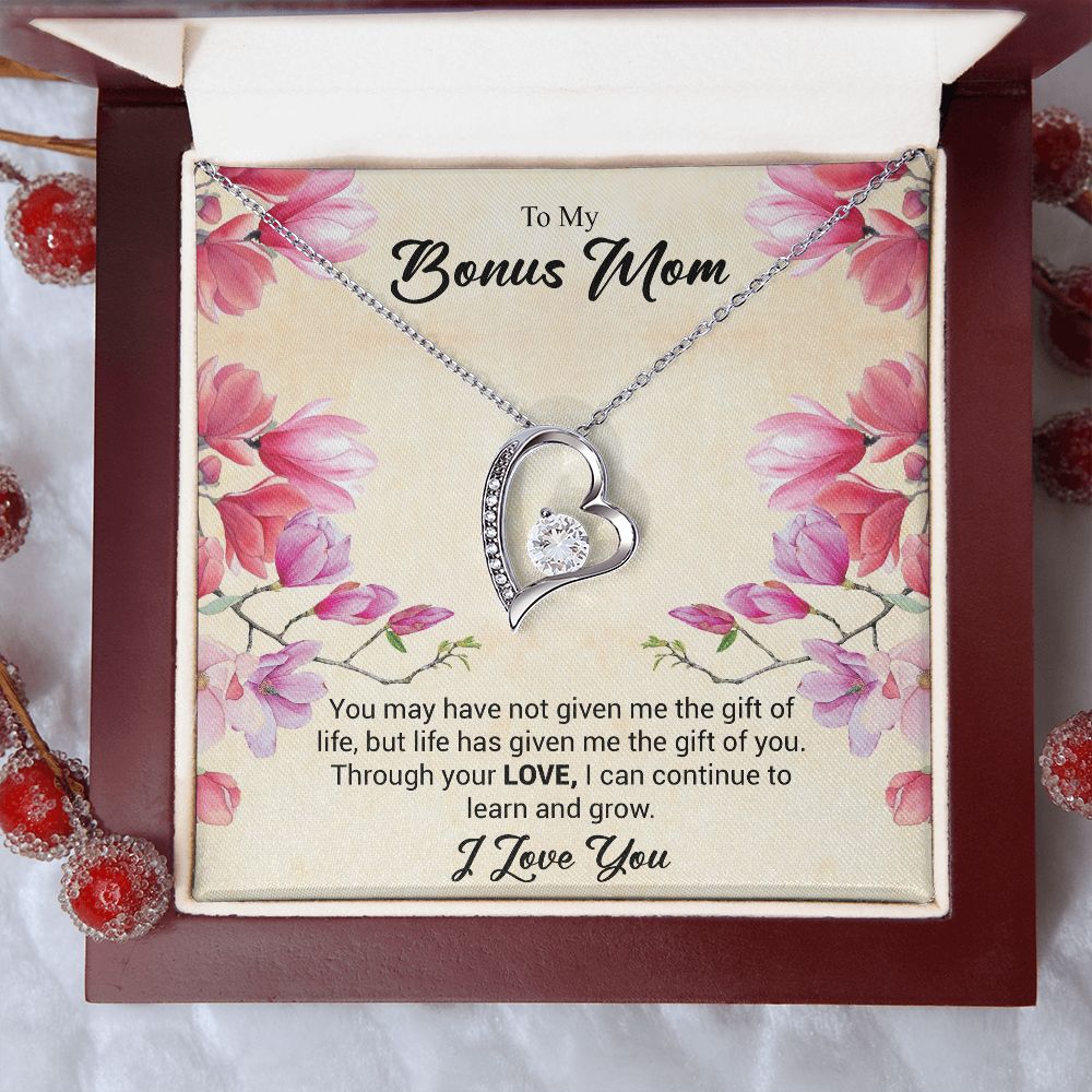 To My Bonus Mom | I Love You | Forever Love Necklace