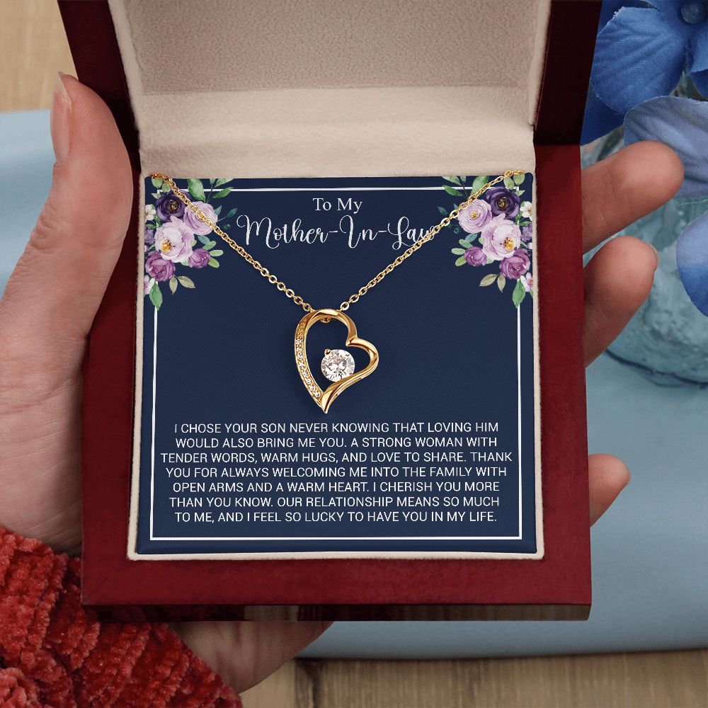 To My Mother-In-Law | I Cherish You | The Dazzling Forever Love Necklace