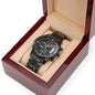 To My Dad | Thank You | Engraved Design Black Chronograph Watch