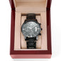 To My Dad | I Love You Always & Forever | Engraved Design Black Chronograph Watch