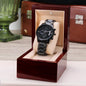 To My Dad | I Love You Always & Forever | Engraved Design Black Chronograph Watch