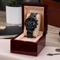 To My Dad | I Love You Always & Forever | Engraved Design Black Chronograph Watch