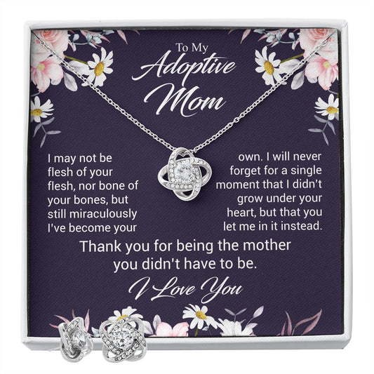 To My Adoptive Mom | I Love You | The Love Knot Earring & Necklace Set