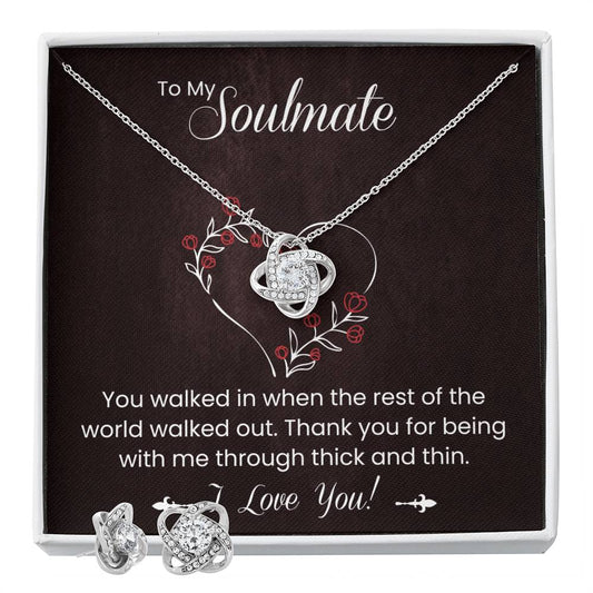 To My Soulmate | The Love Knot Earring & Necklace Set