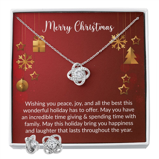 Merry Christmas | The Love Knot Earring & Necklace Set