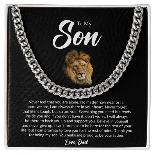 To My Son | Love Dad | Cuban Link Chain