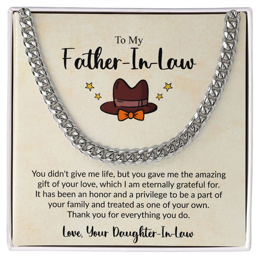 To My Father-In-Law | Cuban Link Chain