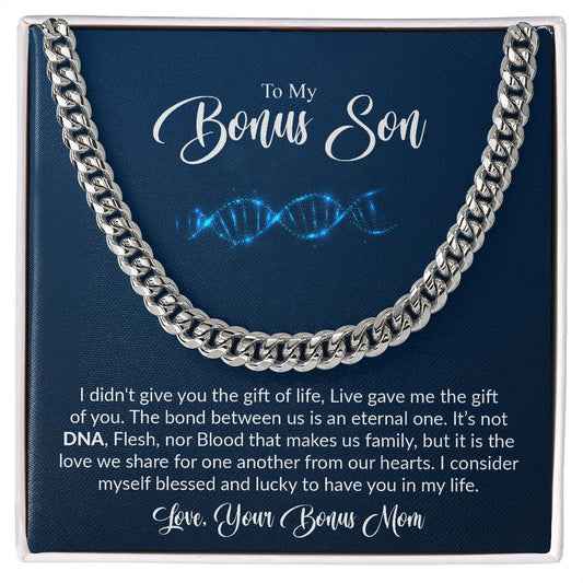 TO My Bonus Son | Love Your Bonus Mom | Cuban Link Chain
