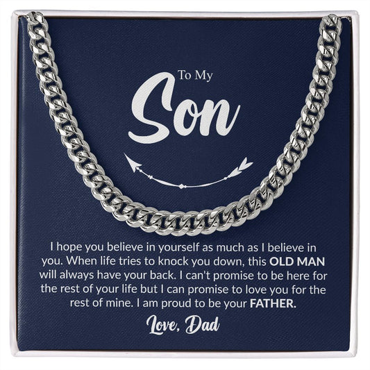 To My Son | I'm Proud To Be Your Father | Cuban Link Chain