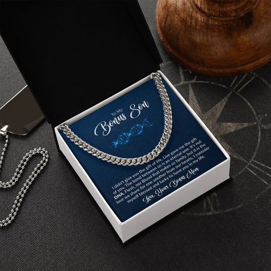 TO My Bonus Son | Love Your Bonus Mom | Cuban Link Chain