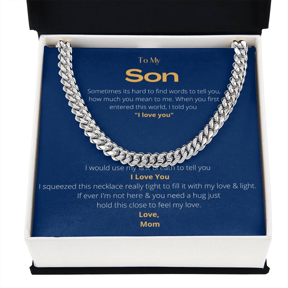 To My Son Cuban Chain Necklace