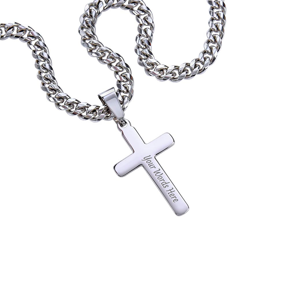 On Your Baptism |  Cuban Chain with Artisan Cross Necklace