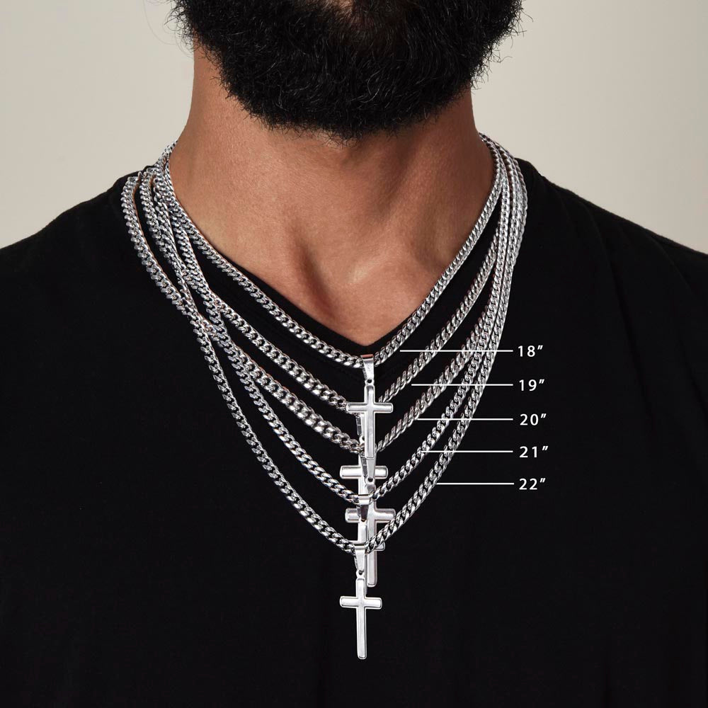 On Your Baptism |  Cuban Chain with Artisan Cross Necklace