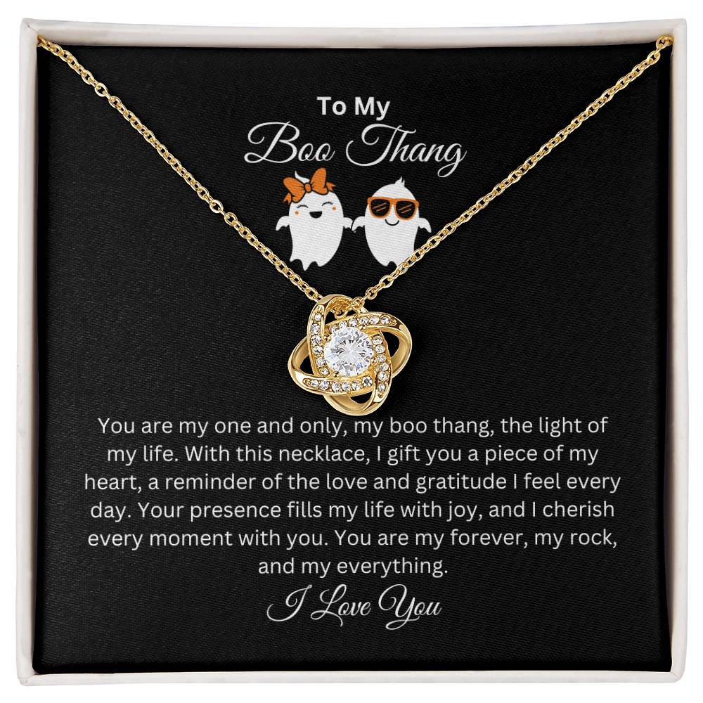 To My Boo Thang | I Love You | Love Knot Necklace