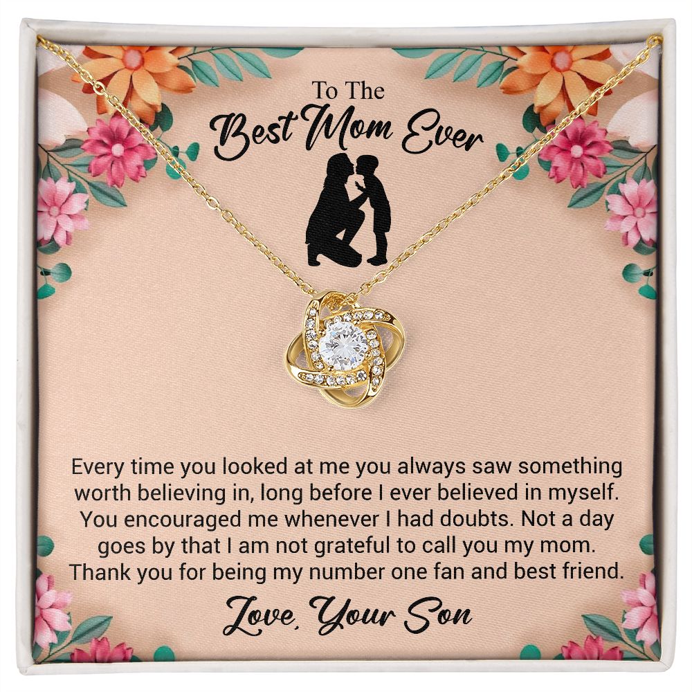 To The Best Mom Ever | Thank You | Love Knot Necklace