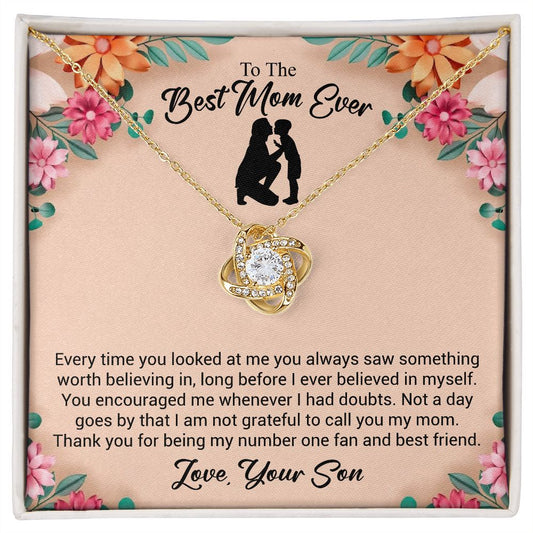 To The Best Mom Ever | Thank You | Love Knot Necklace