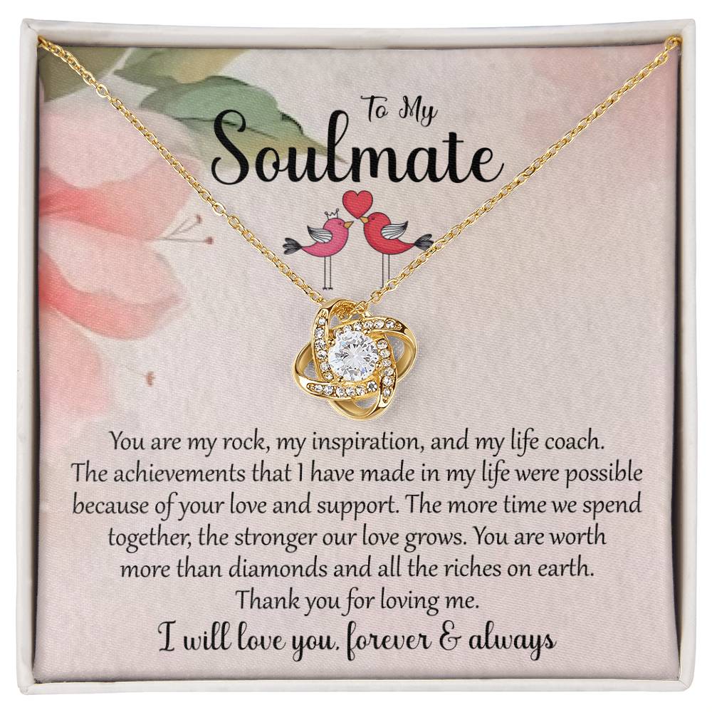 To My Soulmate | I Will Love You Forever & Always | Love Knot Necklace