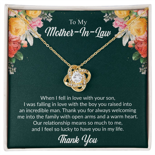 To My Mother-In-Law | Thank You | Love Knot Necklace