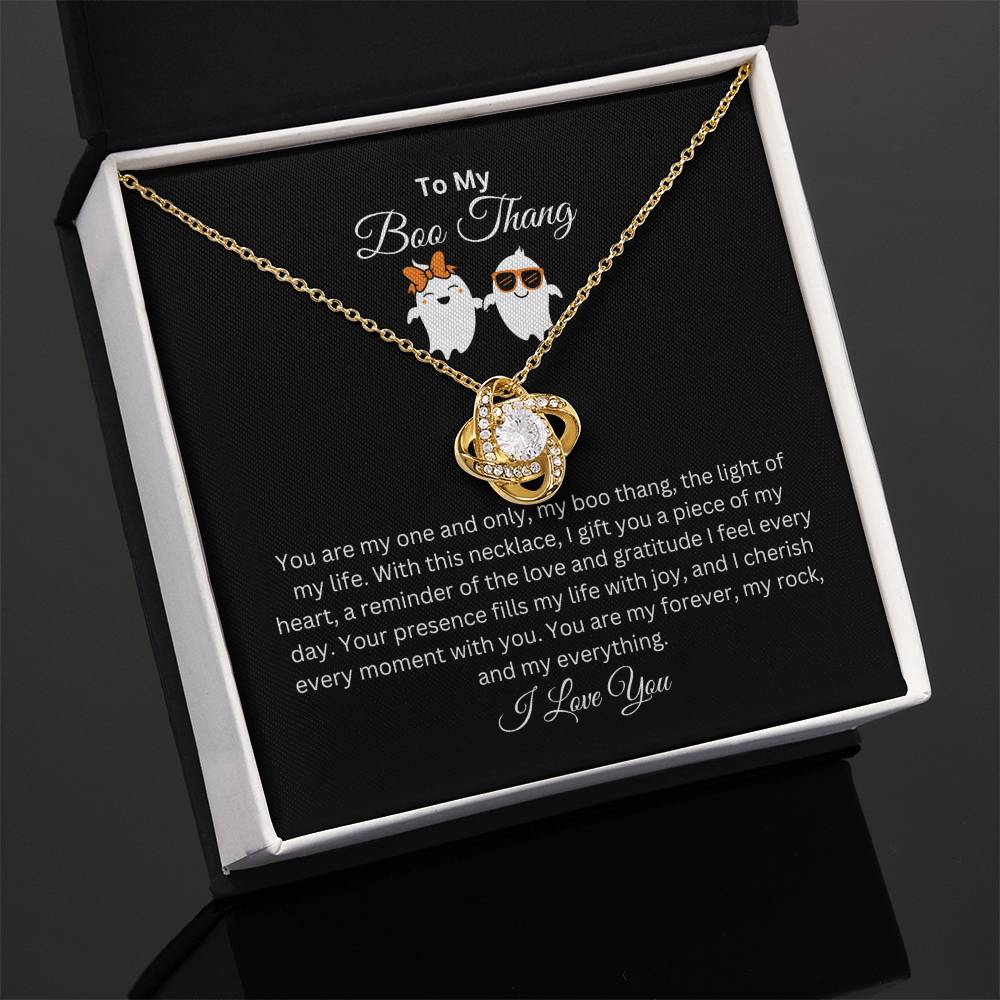 To My Boo Thang | I Love You | Love Knot Necklace
