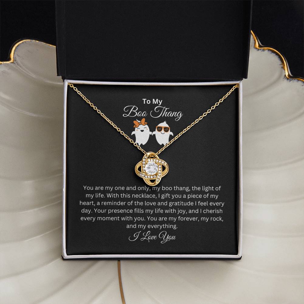 To My Boo Thang | I Love You | Love Knot Necklace