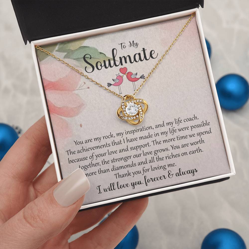 To My Soulmate | I Will Love You Forever & Always | Love Knot Necklace